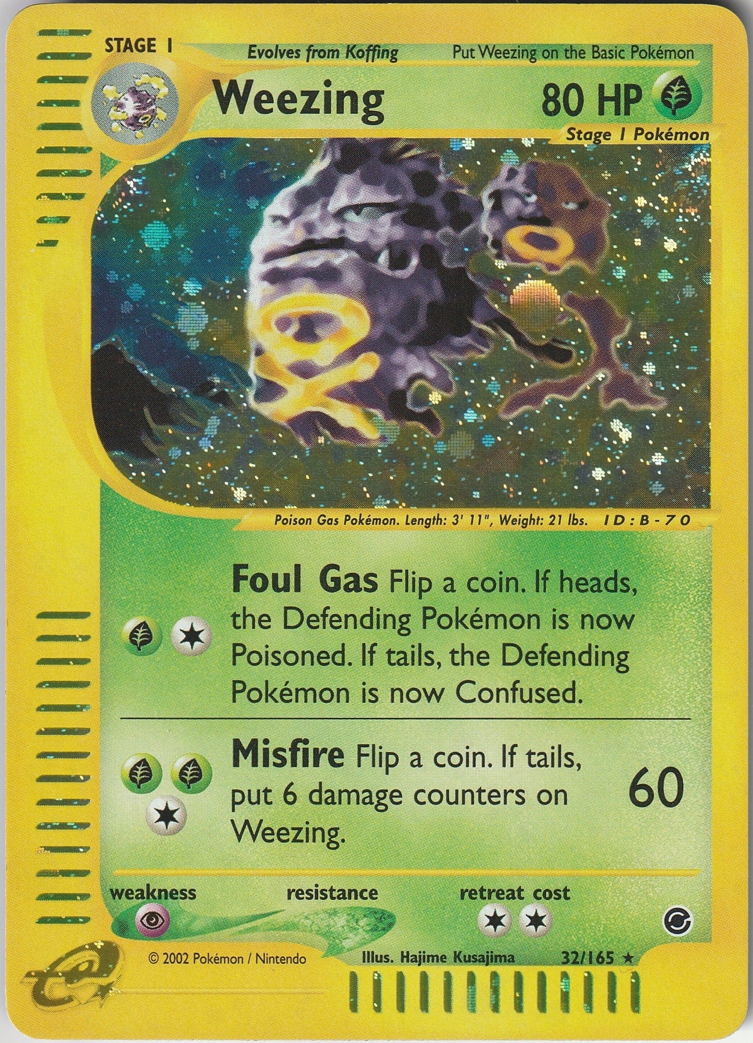 Pokemon TCG Weezing 32/165 Holo Expedition Base Set WOTC Vintage 2002 NM Chrispy Collectables UK